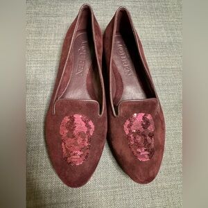NWT Alexander McQueen burgundy suede loafers sleepers shoes flats